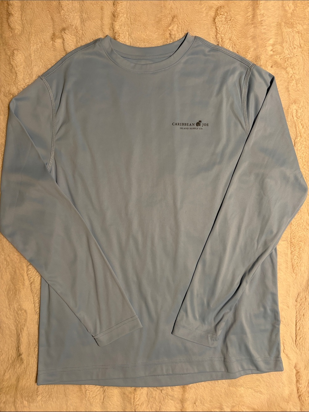 NWOT Caribbean Joe Long Sleeve Performance Shirt - Sky Blue Sz S